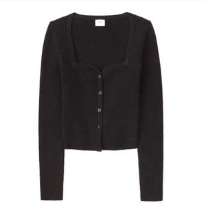 Abercrombie Button-Through Slim Sweetheart Sweater